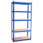 Aga Metal Shelf 180x90x40 cm 5 Shelves Blue