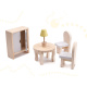 Aga Wooden dollhouse with furniture 70 cm Grey
