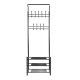 Clothes rack with three shoe shelves black ISO 15744