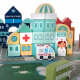 Wooden blocks with mat city 100 pcs Kruzzel 19159