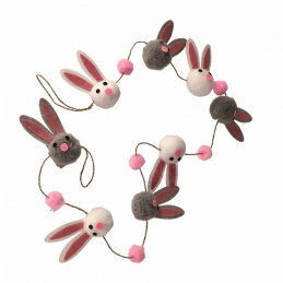 Pom-pom garland - Easter bunny decoration
