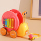 Aga4Kids Pull-Along Snail with Xylophone Pink