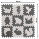 Aga Contrast Foam Puzzle 85 cm x 85 cm 9 pieces Black and white