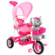 children's tricycle Elephant Pink + sounds + canopy + barrier + footrest + handle + runners + storage space