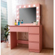 Aga Dressing table with mirror, lighting and el.drawer Pink