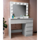 Aga Dressing table with mirror, lighting and el.drawer Glossy White