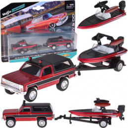Maisto Licensed Metal Car Chevrolet K5 Blazer + Boat 1:64 ZA5964 Universal