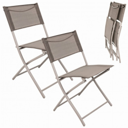2 x Folding garden chairs - beige