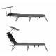 Linder Exclusiv Garden Lounger with Canopy Dark Grey