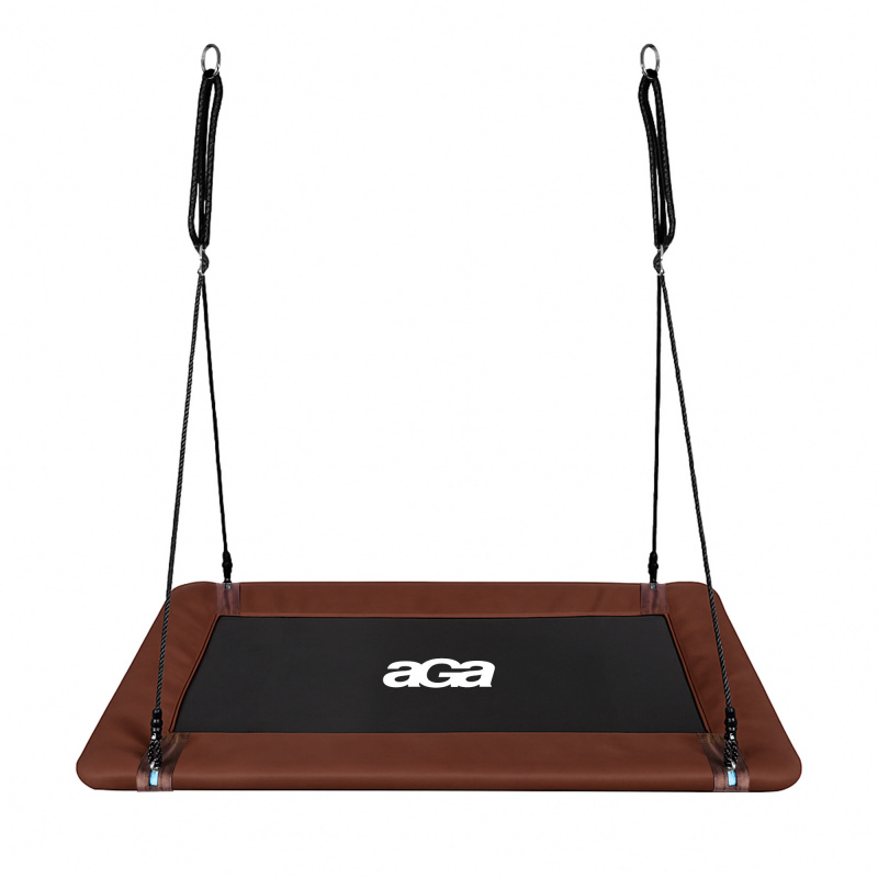 Aga Hanging Rectangular Swing 150x79 cm Brown