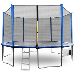 Aga SPORT PRO Trampoline 430 cm Blue + Safety Net + Ladder + Shoe Pocket