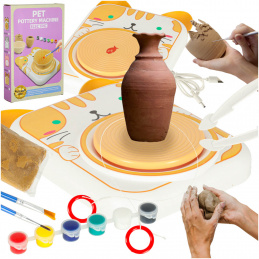 Pottery wheel creative clay set colors cat yellow
