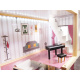 Aga MDF Dollhouse with furniture 78cm LED Black