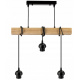 Hanging ceiling LED light wooden beam 3xE27 Chandelier Metal mug