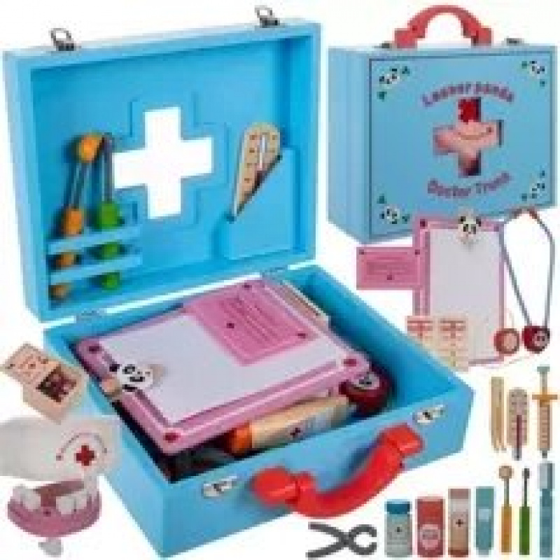 Children's wooden doctor's case 43 pieces Kruzzel 19869