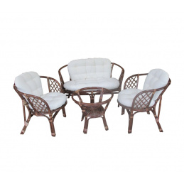 Aga Rattan set BAHAMA Choco White