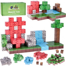 Magnetic construction blocks 144 elements cubes pixels ZA6005 universal