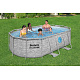 Power Steel Swim Vista Pool with Window 427x250x100 14x8FT BESTWAY 7in1