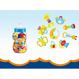 Set of teethers in a bottle