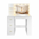 Aga Dressing Table with Mirror and Lighting Matte White