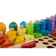 Wooden jigsaw with fish, numbers, circles ISO 17252