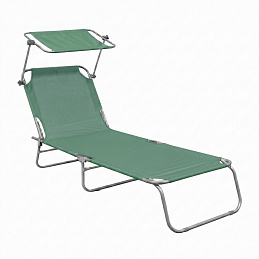 Aga Garden Reclining Lounger with Canopy Light Green