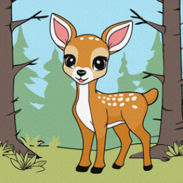 Painting by numbers for children 25x25cm KHO6193 Magical Deer AP0083 universal
