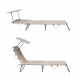 Aga 2x Garden Reclining Lounger with Canopy Beige