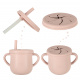 Aga Dining Silicone Tableware Set for Children / Baby 9-piece Pink Crab