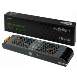 LED slim power supply IP20 - 12V - 16A - 200W - Premium Line