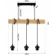 Hanging Ceiling Light LED Wooden Beam 3xE27 Chandelier Wooden Cone