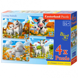 Puzzle 4in1 Loving Animals B-041060 universal