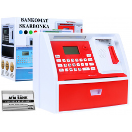 ATM with Piggy Bank Card for Kids 3+ Red Interactive Features + Savings Mode