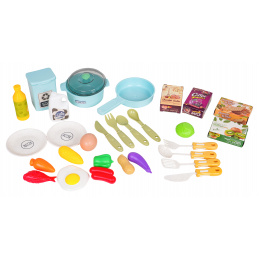 Blue kitchen set with light and sound functions + accessories