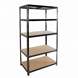 Linder Exclusiv Metal Shelving Unit 180x90x40 cm 5 Shelves Black 6DAZ600 - SECOND QUALITY