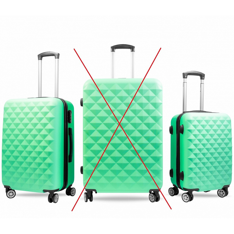 Aga Travel Set of Suitcases size M+S Turquoise 6CZ023 - SECOND QUALITY