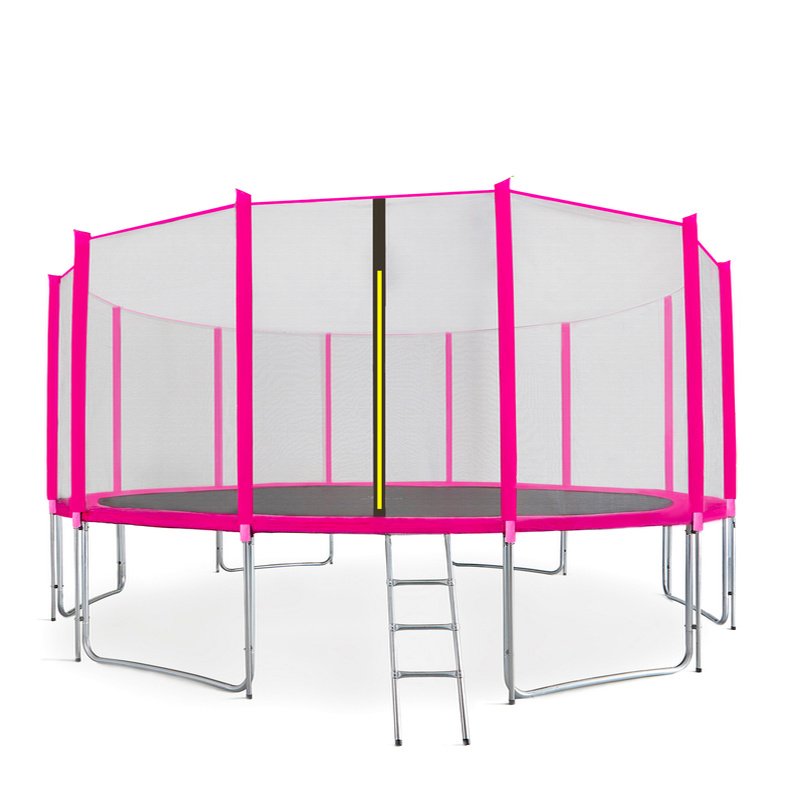 Aga SPORT PRO Trampoline 500 cm Pink + protective net + ladder + shoe pocket