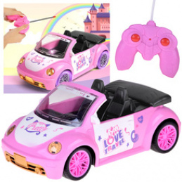 Doll Car Pink Convertible with Remote Control for Girls ZA5908 Universal