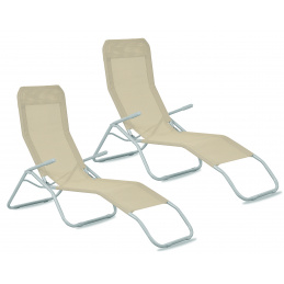 Aga 2x Garden Lounger SIESTA Beige