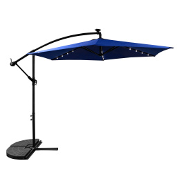 Aga Garden Parasol 300 cm Dark Blue with LED Lighting