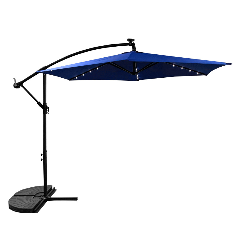 Aga Garden Parasol 300 cm Dark Blue with LED Lighting