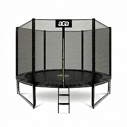 Aga SPORT PRO Trampoline 305 cm Black + Safety Net + Ladder