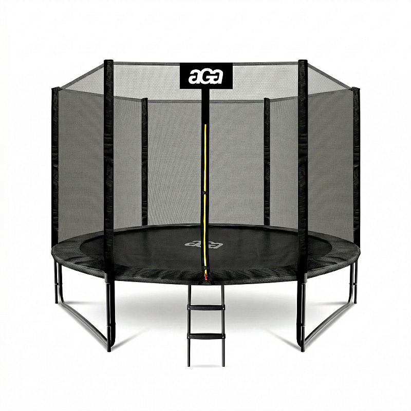 Aga SPORT PRO Trampoline 305 cm Black + Safety Net + Ladder