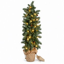Aga Artificial Christmas Tree in a Pot 85 cm Snow-Covered with LED Lighting