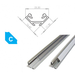 Aluminum Profile for LED Strips C Corner 2m