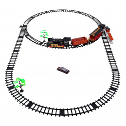 Remote control train with tracks for children 3+ Smoke function + sounds Lights