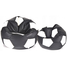 Aga Sofa bag BALL XXXL White - Black + footrest