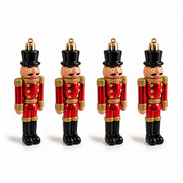 Aga Set of 4 Christmas Ornaments Nutcracker Red