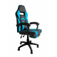 Aga Office chair Black - Light blue with footrest