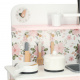 Wooden kitchen unit with pink flowers oven LULILO